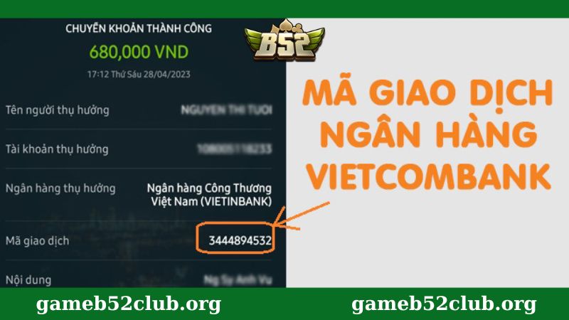 Mã giao dịch ngân hàng Vietcombank