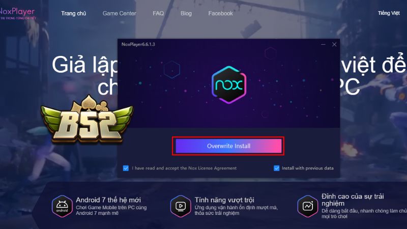 Tải giả lập Nox Player chơi B52 Club