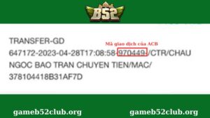 Mã giao dịch của ngân hàng ACB